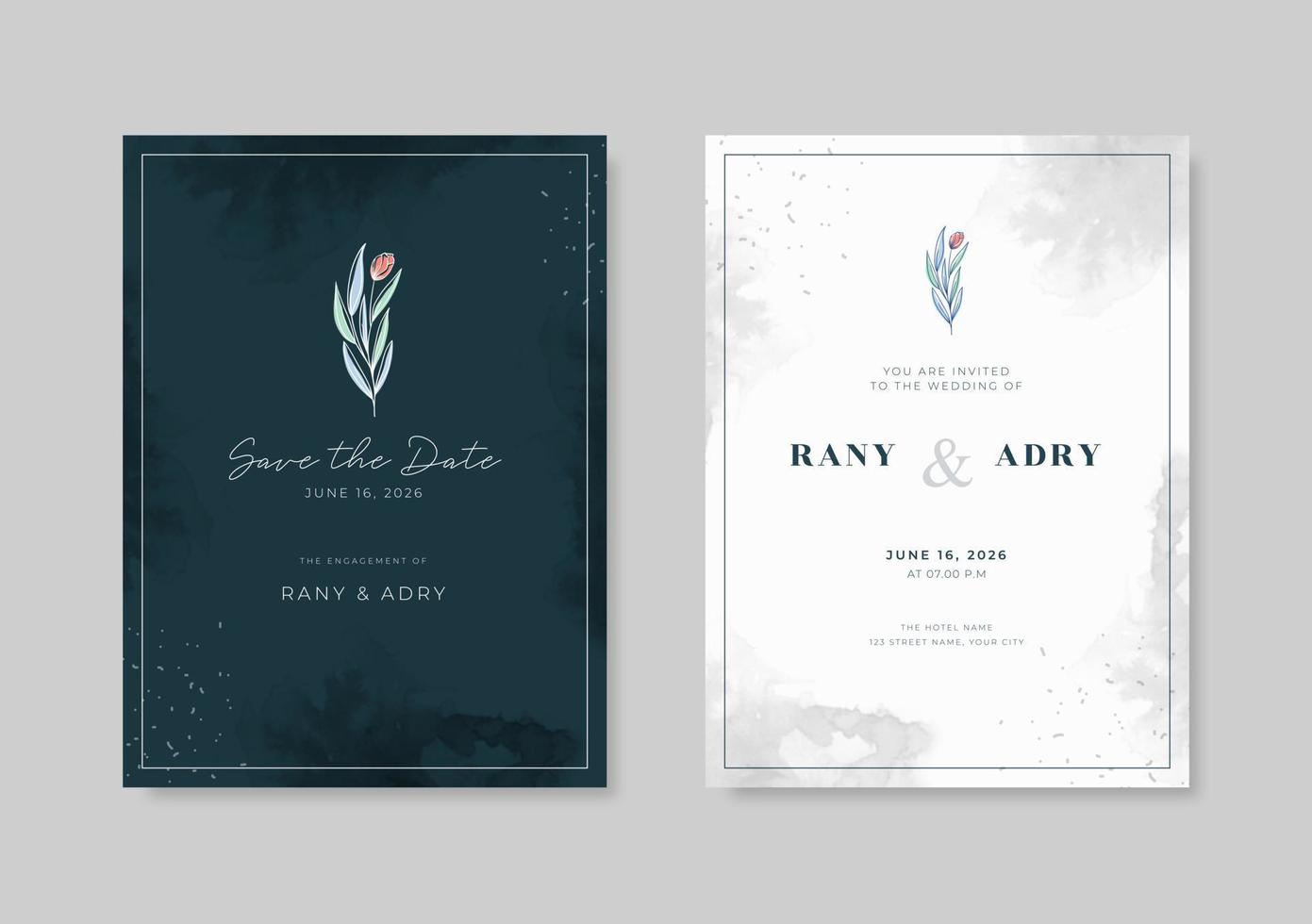 Elegant black and white wedding card 21689694 Vector Art at Vecteezy
