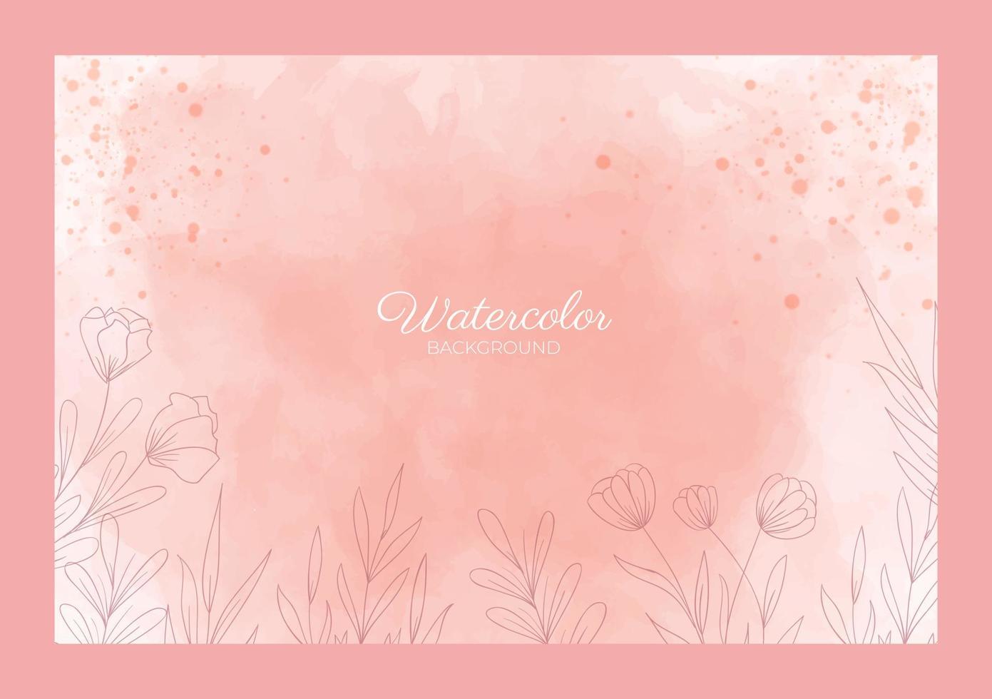 Beautiful watercolor pink background template vector