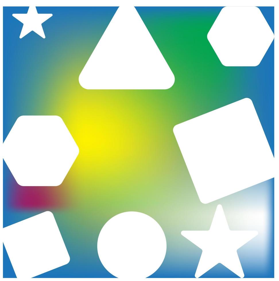 Gradient background with stars, circles and other objects. vector