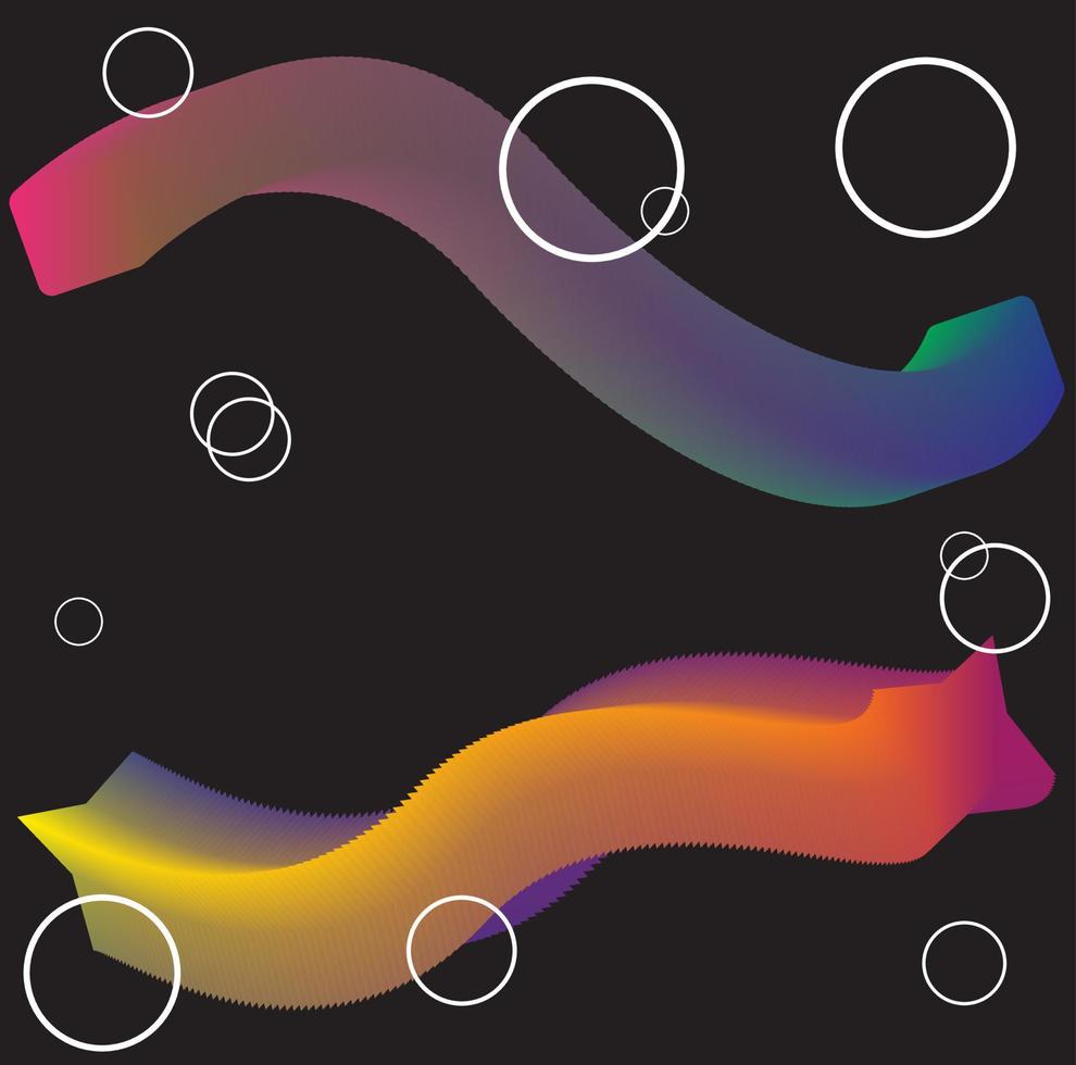 Abstract black background with wavy colorful blend.For abstract walpaper,etc. vector