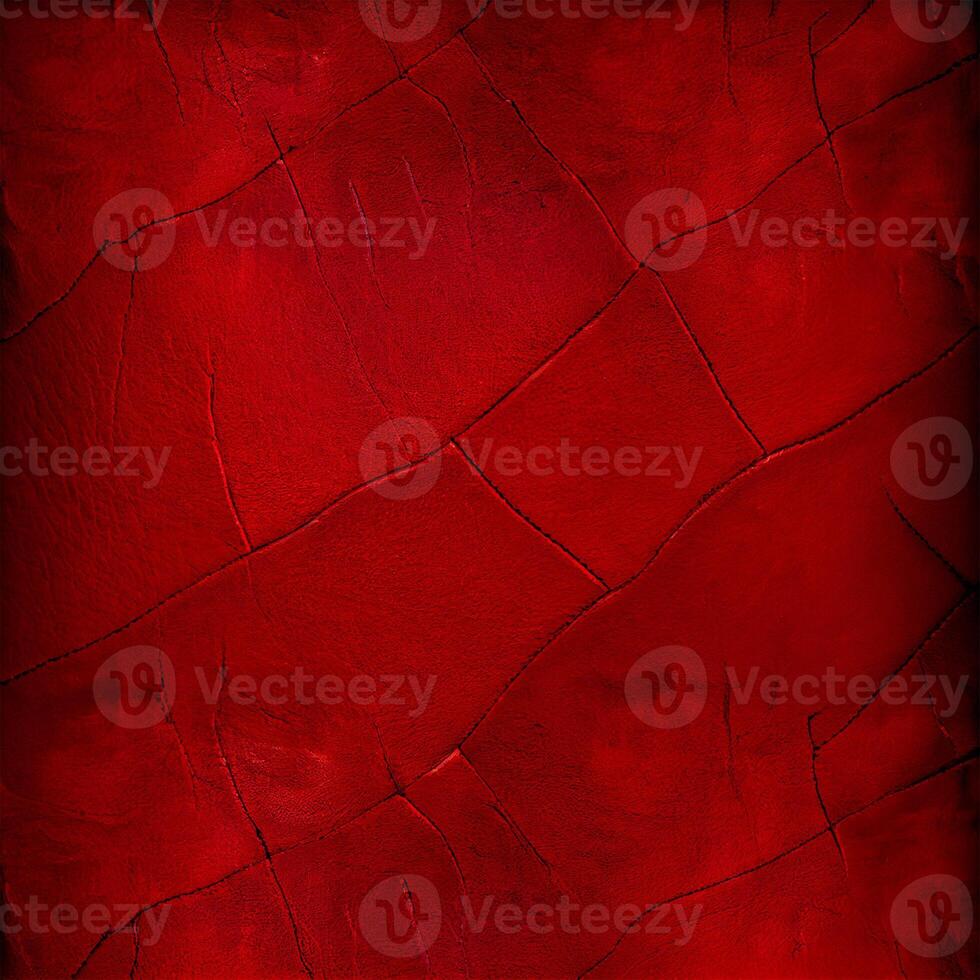 Vintage premium red leather background for decorations and textures - image photo