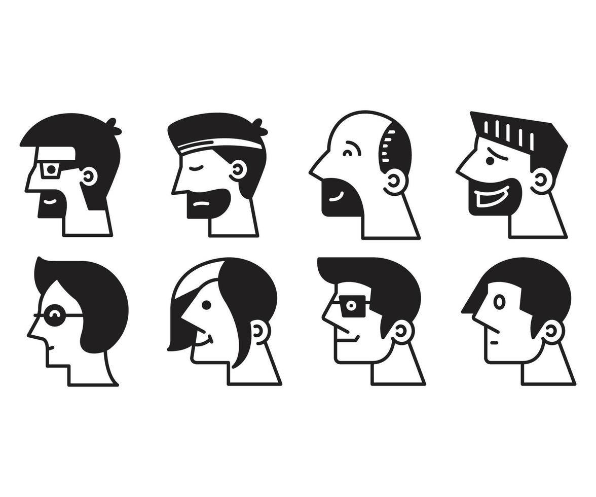 ilustración de avatares de rostro humano vector