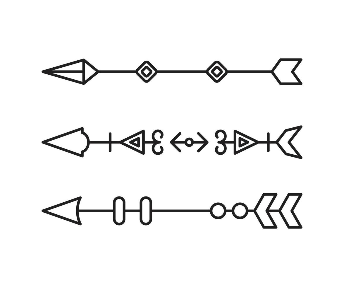 arrows dividers line art vector