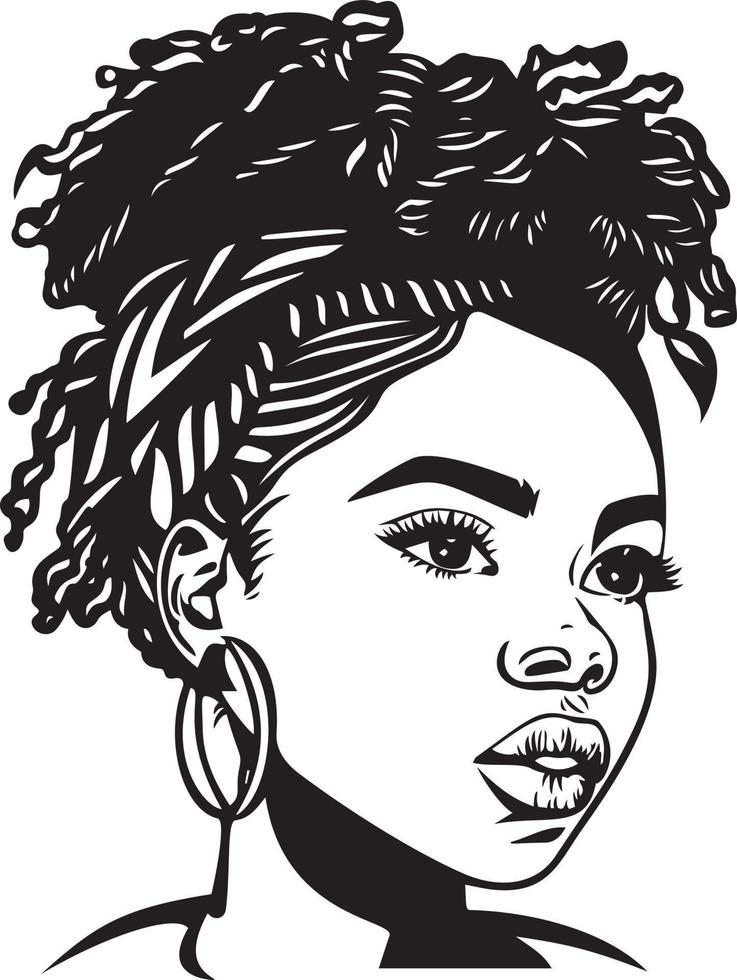 africano bonito mujer silueta vector