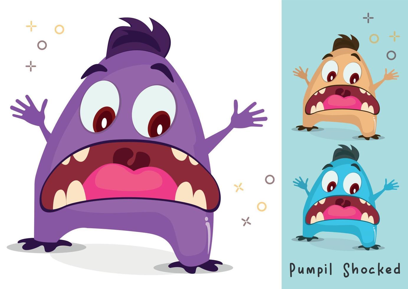 Cute monster character illustration design vector