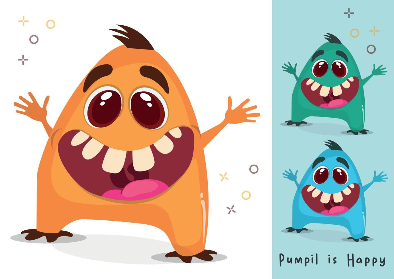 Cute monster character illustration design vector