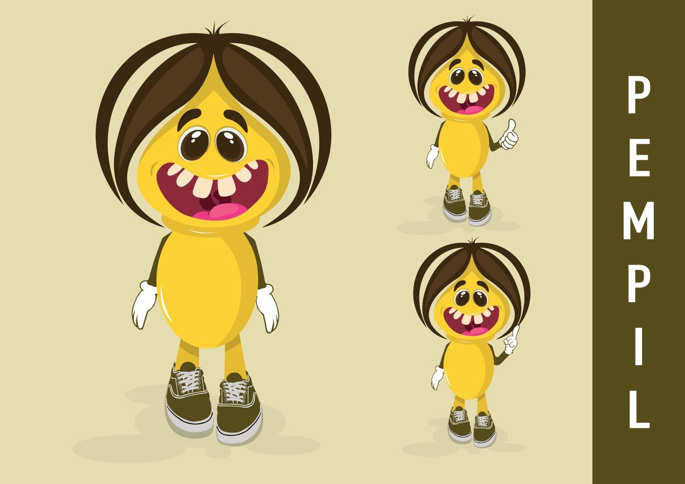 Cute monster character illustration design vector