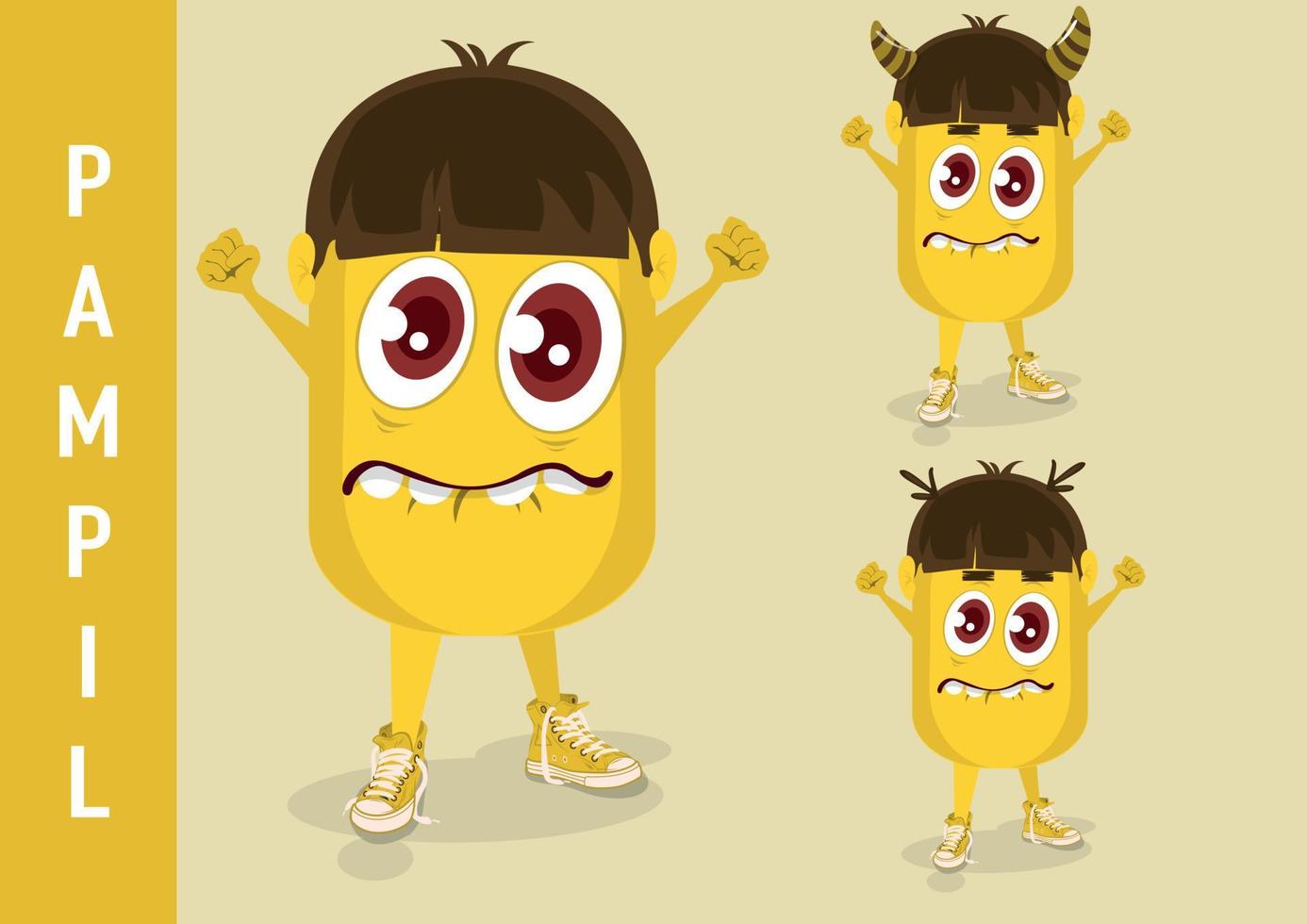 Cute monster character illustration design vector