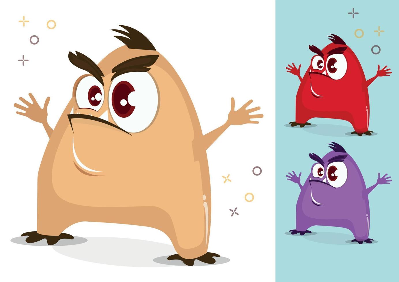 Cute monster character illustration design vector