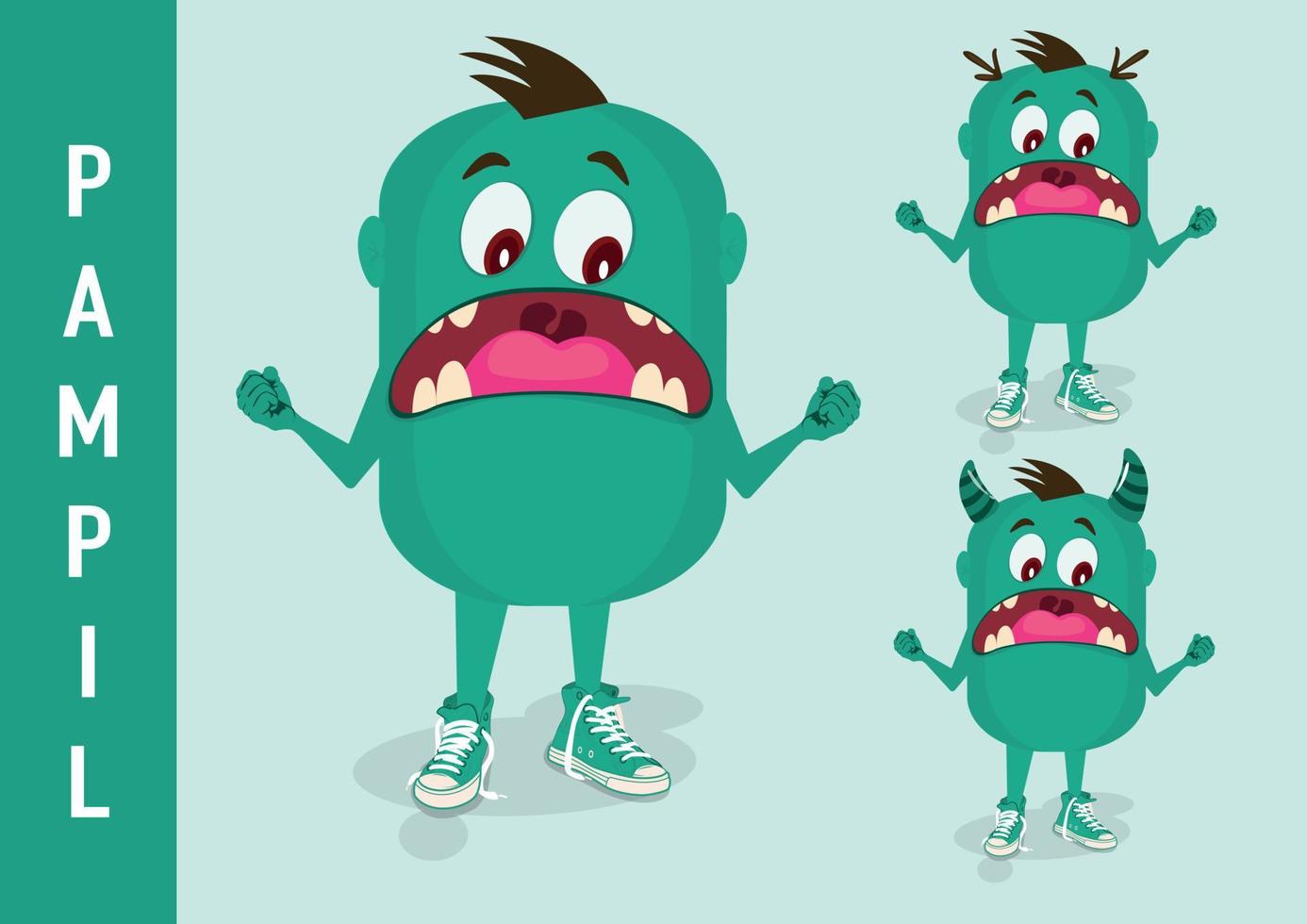 Cute monster character illustration design vector