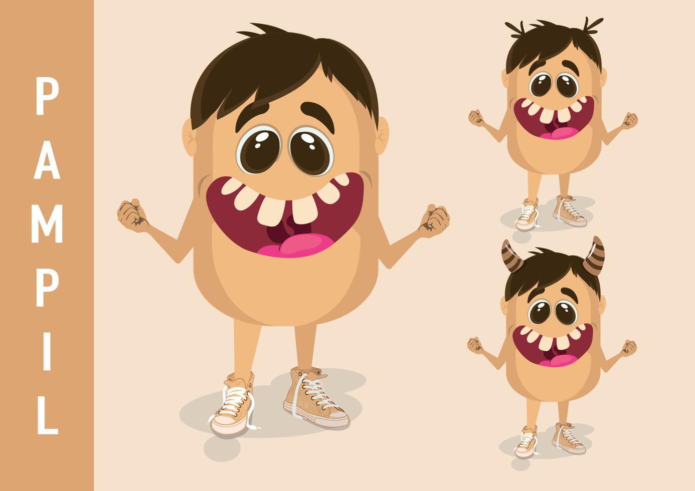 Cute monster character illustration design vector