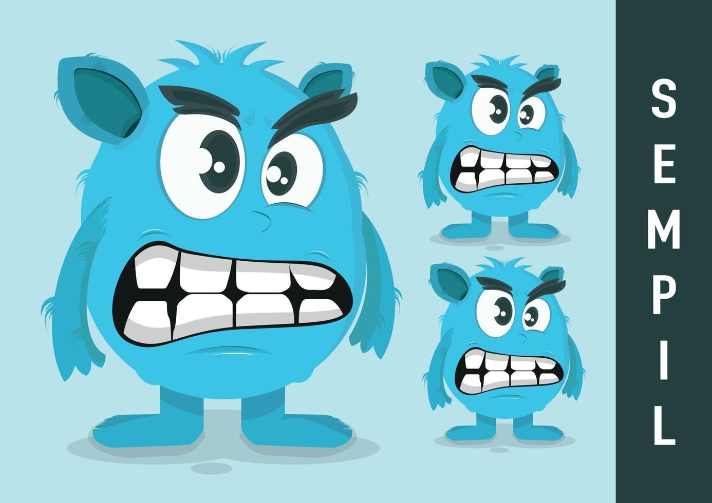 Cute monster character illustration design vector
