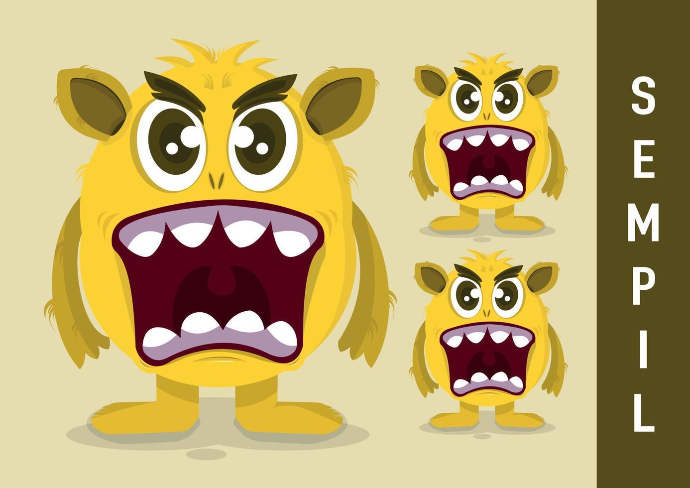 Cute monster character illustration design vector