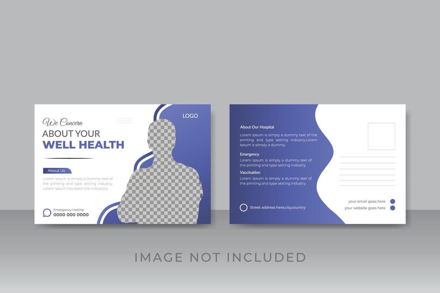 Elegant medical postcard banner template design vector