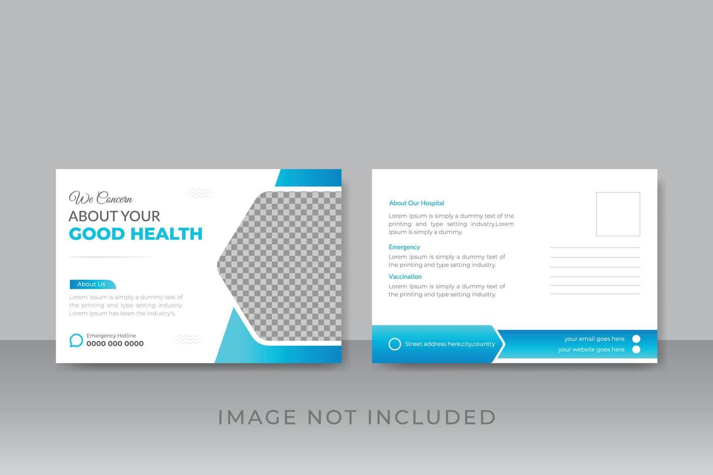 Elegant medical postcard banner template design vector