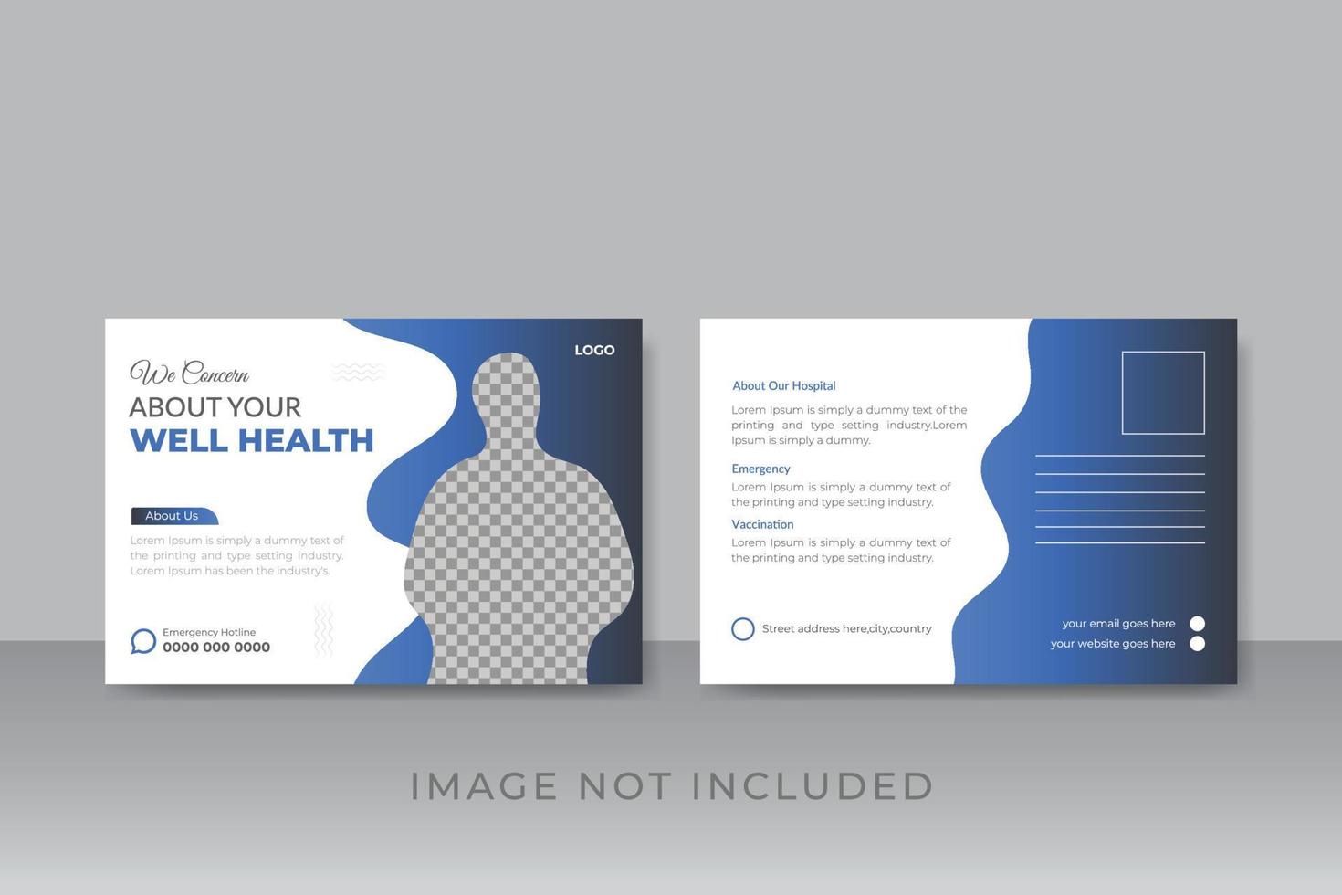 Elegant medical postcard banner template design vector