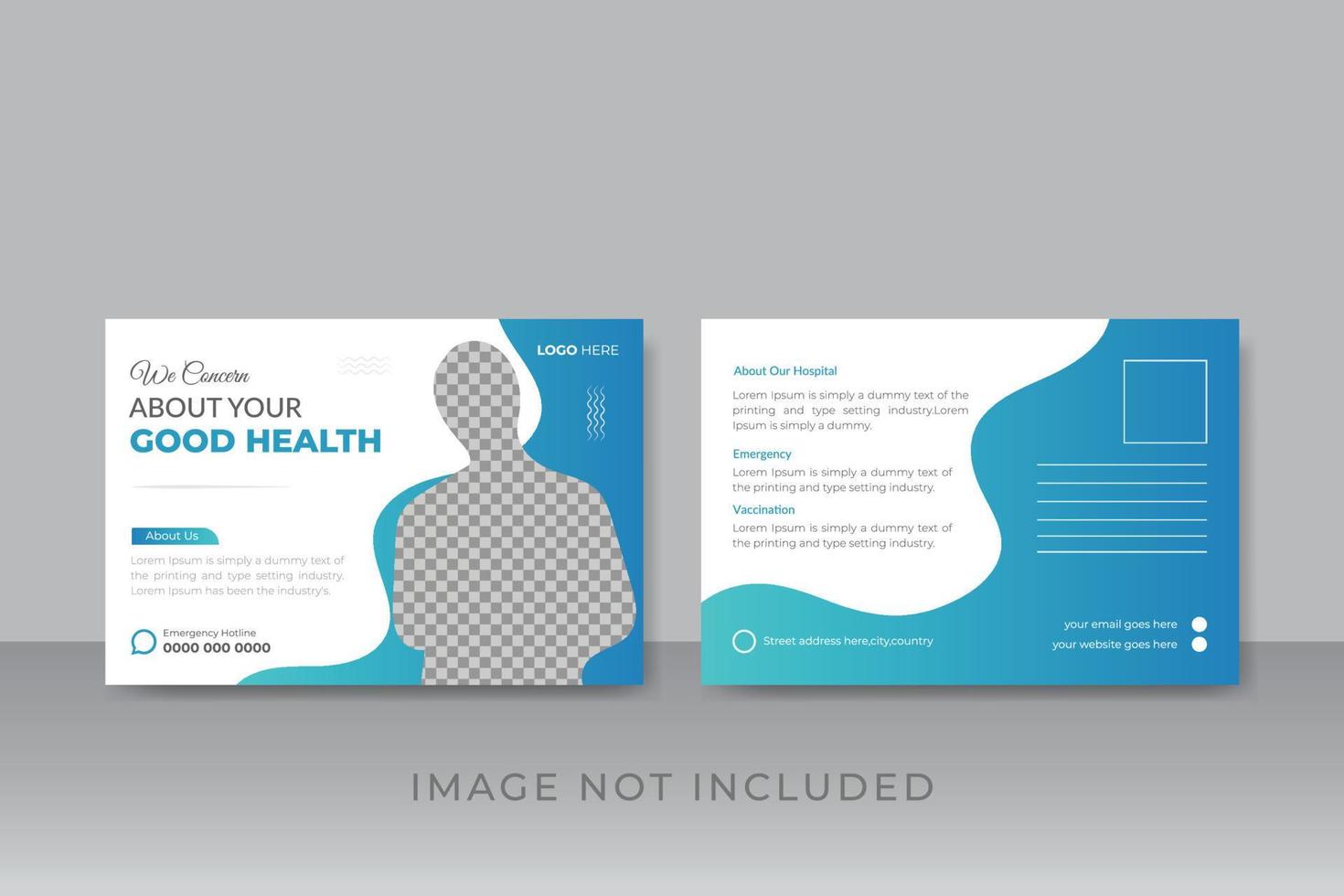 Elegant medical postcard banner template design vector