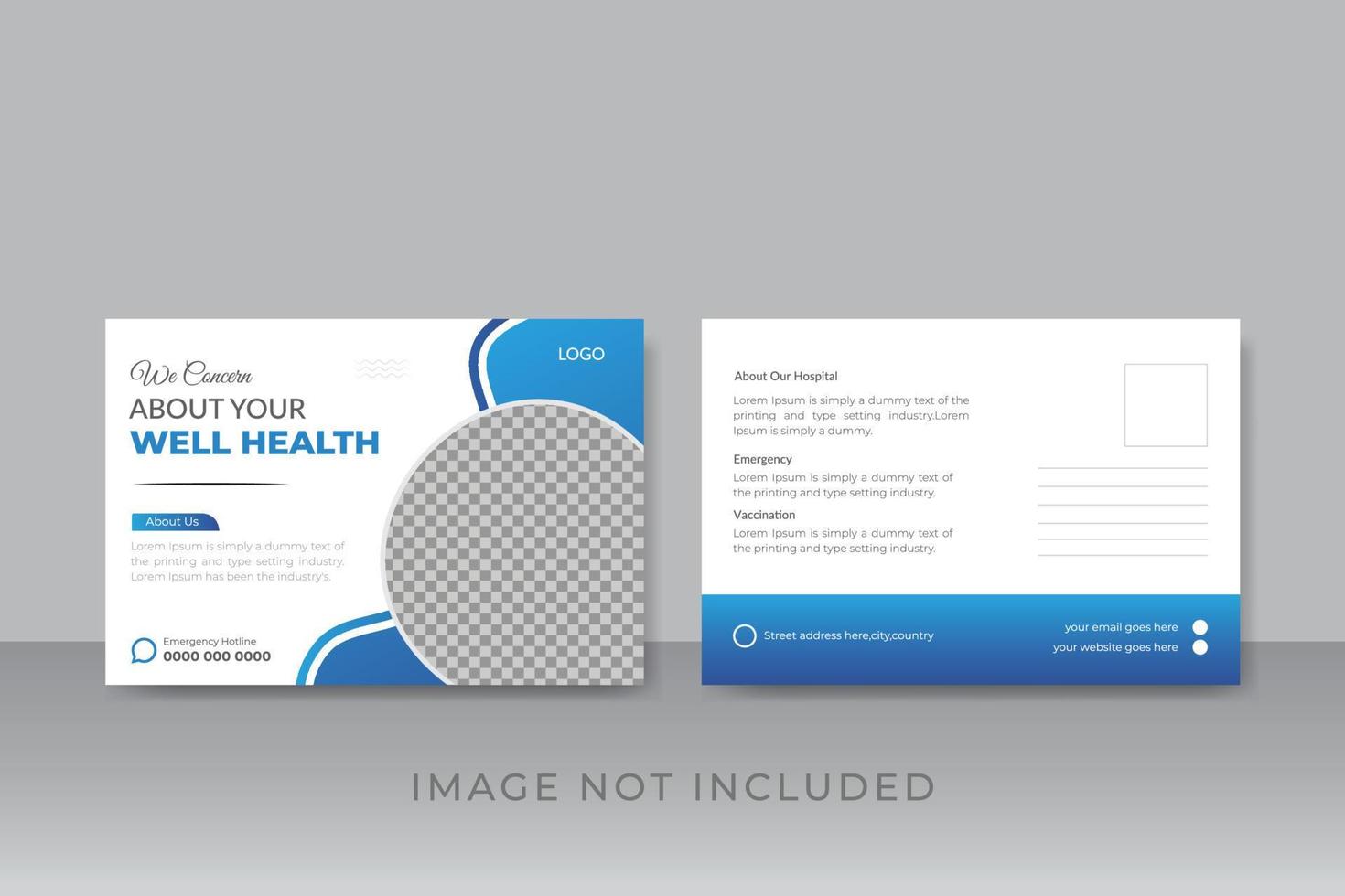 Elegant medical postcard banner template design vector