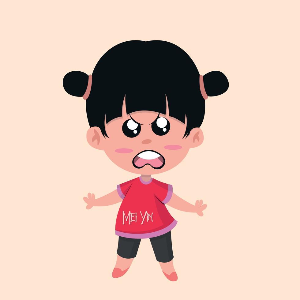 pequeño niña personaje ilustración diseño vector