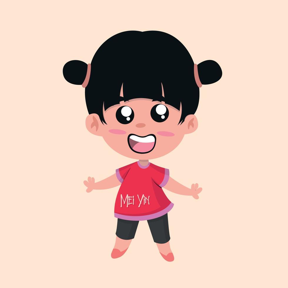 pequeño niña personaje ilustración diseño vector