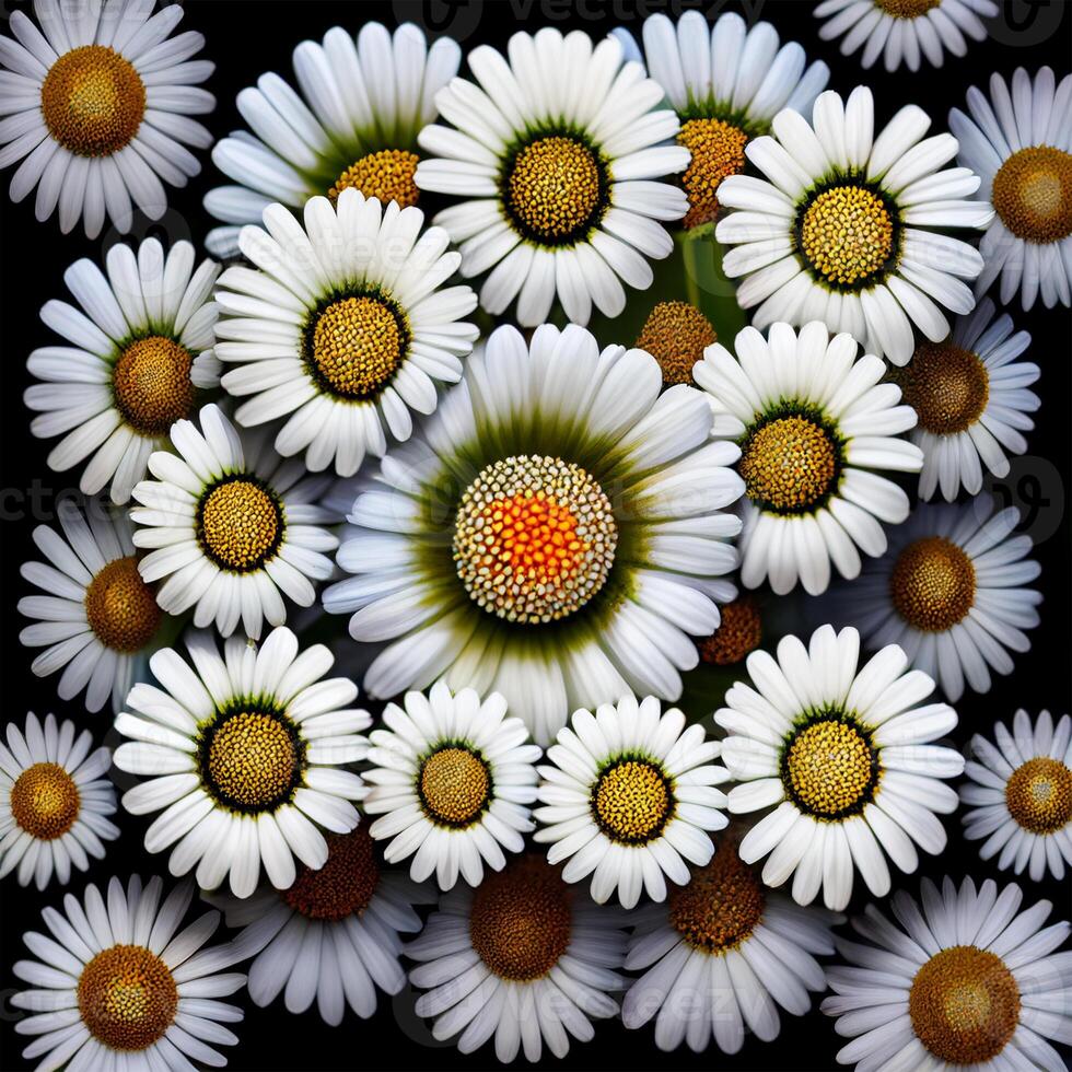 Bouquet of many white field daisies - image photo