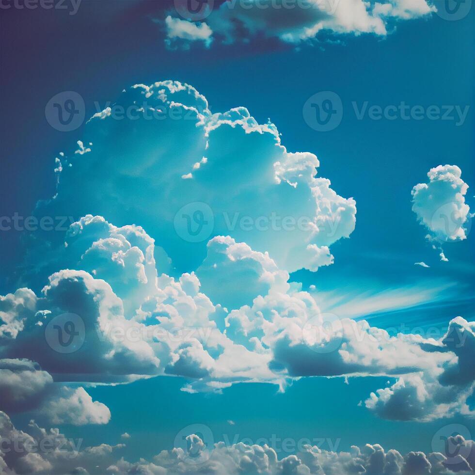 Blue sky with bright sun as abstract background - image photo