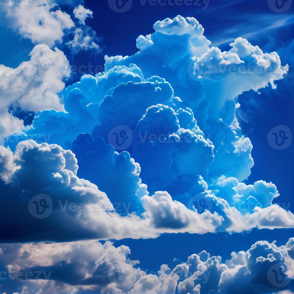 Blue sky with bright sun as abstract background - image photo