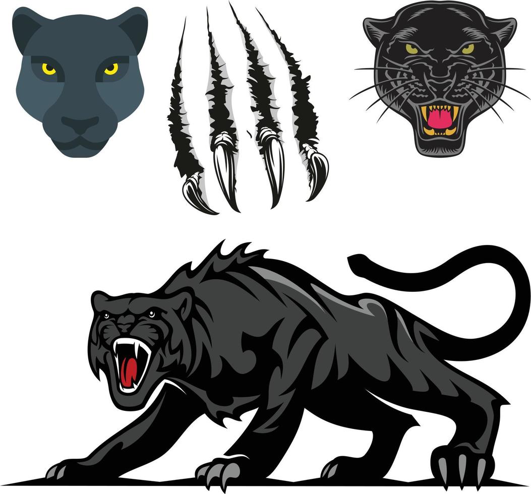 Black Panther black panther walking toward in shadow illustration vector