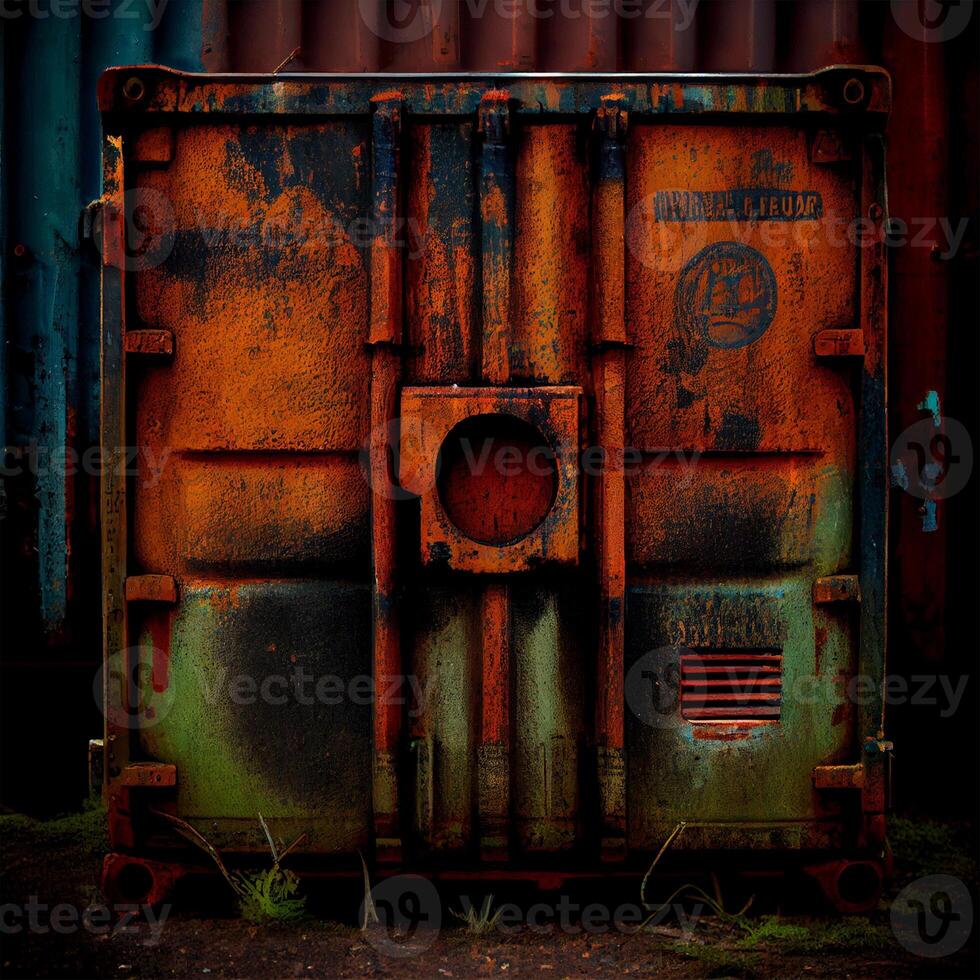 Large port rusty container - image photo