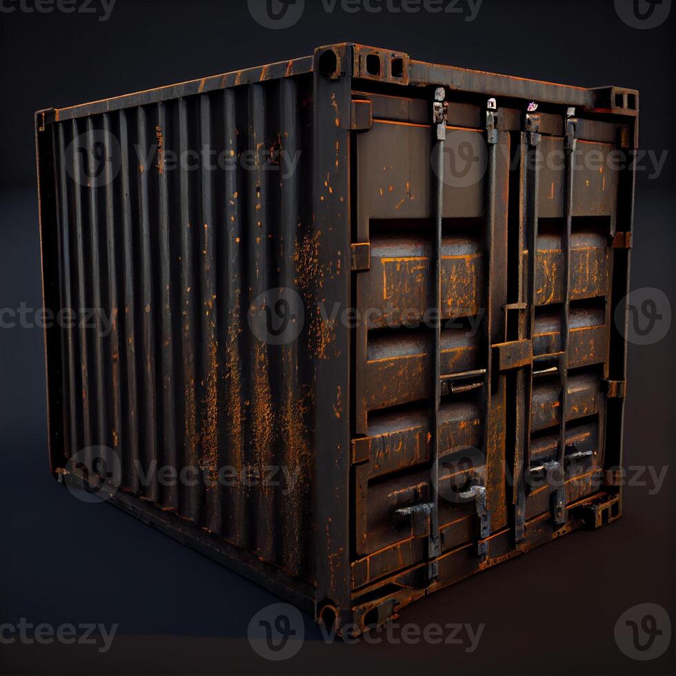 Large port rusty container - image photo