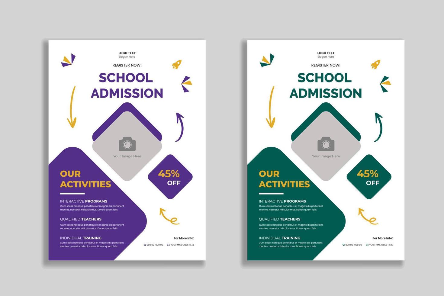 A flyer for school admission vector