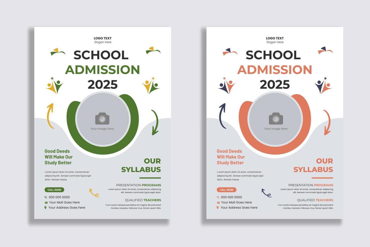 Flyers for a School Admission Program vector