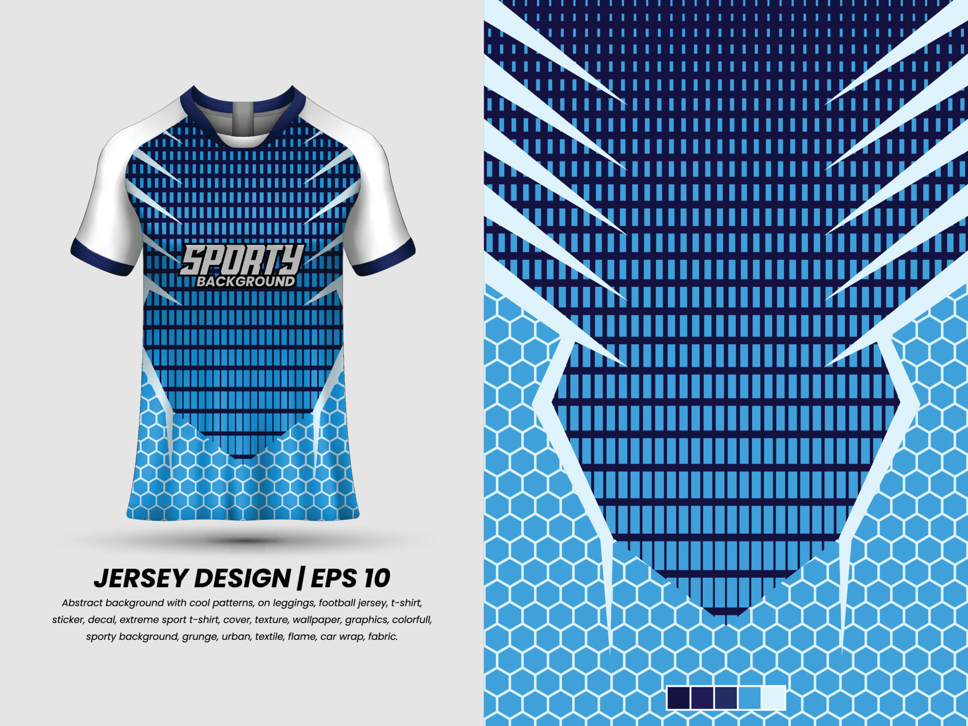 Blue Green Gradient Shirt Sport Design Template Soccer Jersey