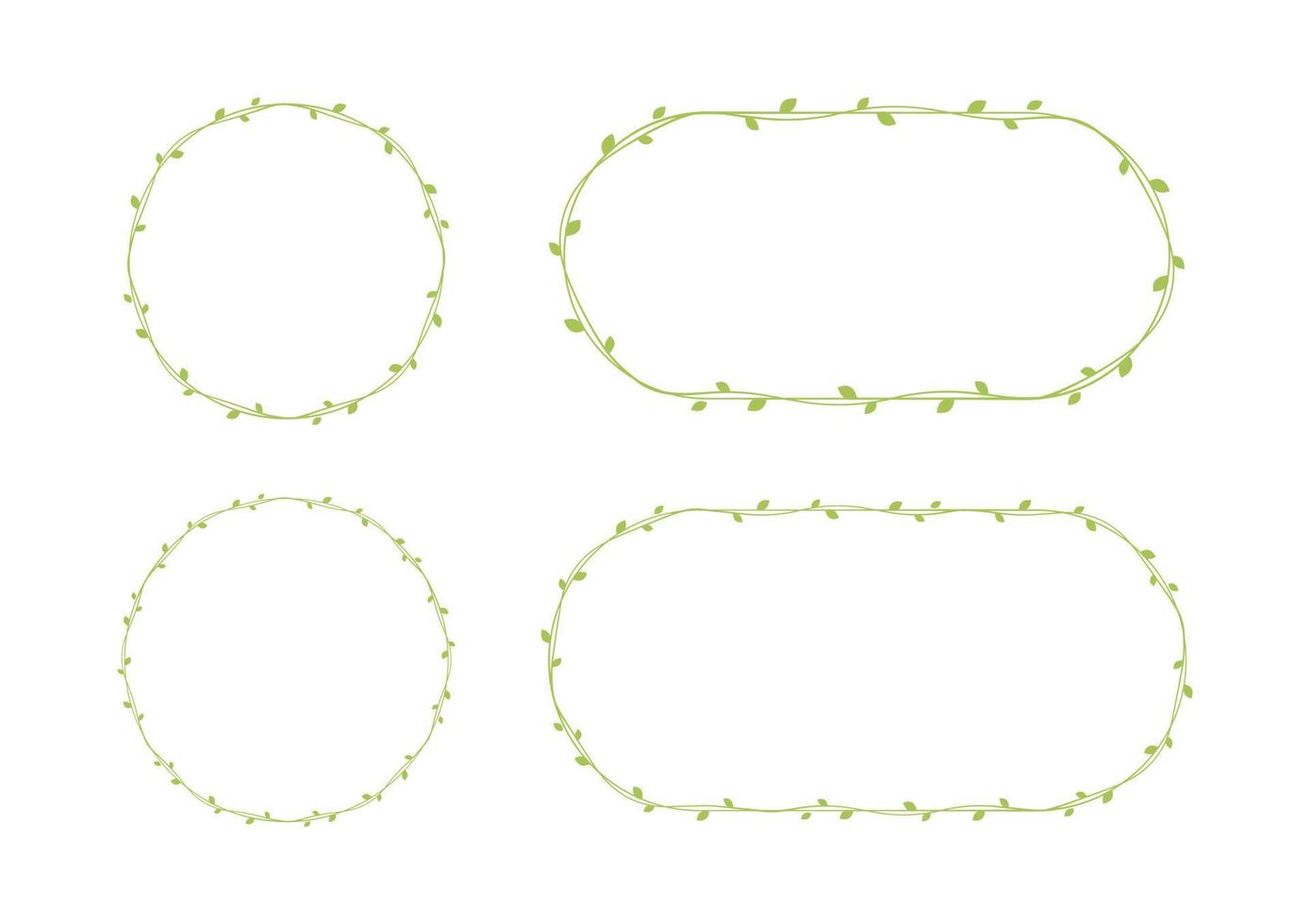 verde vino marcos y fronteras colocar, floral botánico diseño elemento vector ilustración