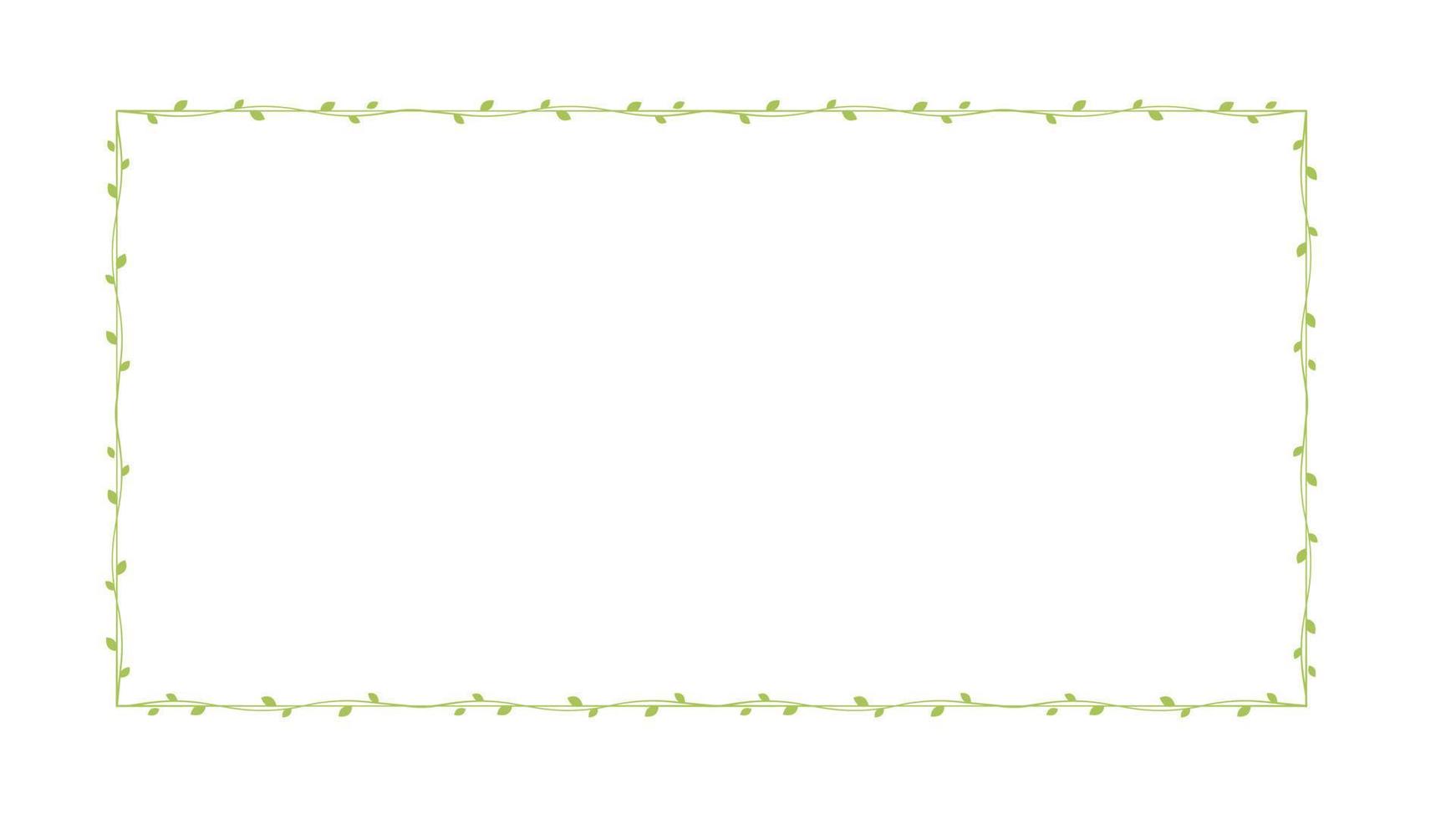 Rectangle green vine frames and borders, floral botanical design