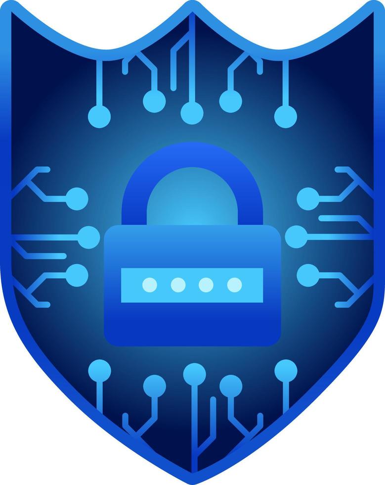 ciber seguridad ilustración. candado contraseña de tecnología para ciber seguridad. icono de candado y proteger con pastilla para diseño acerca de ciber y tecnología. bloqueado contraseña para gráfico recurso vector