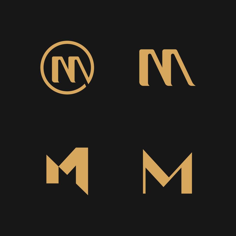 Letter M minimal logo icon design template elements vector