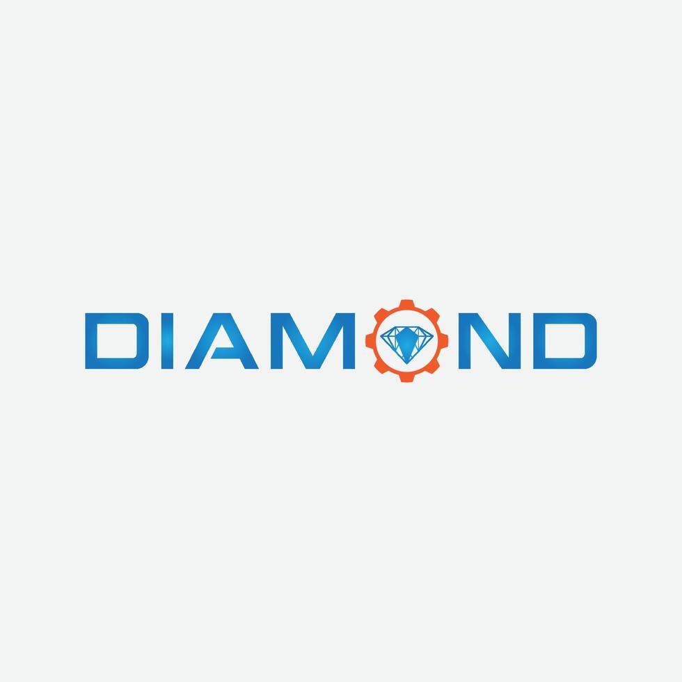 Vector elegant diamond gear text logo template