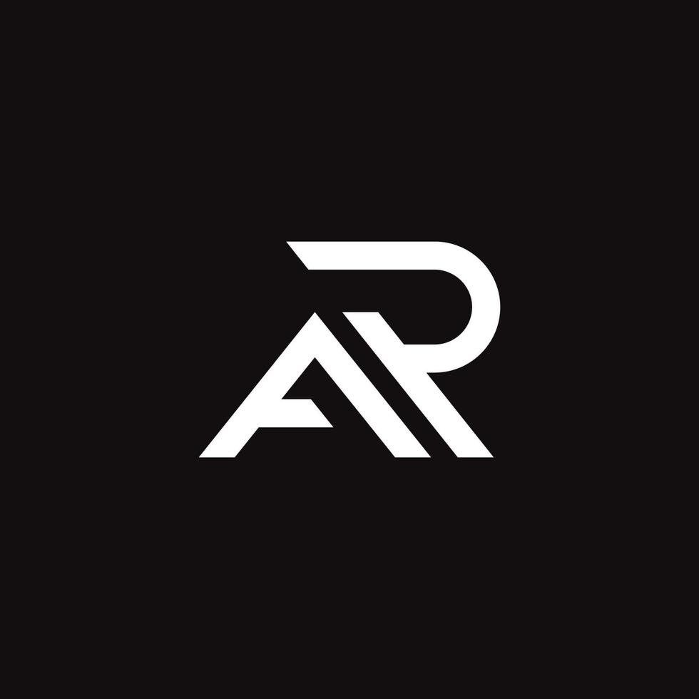 Vector initial letter ar typography logo design vector