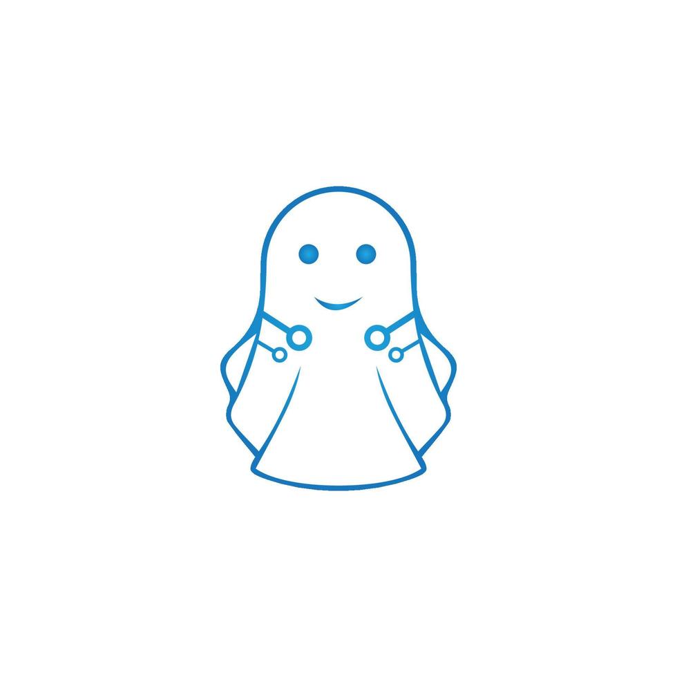 Vector simple minimalist tech ghost logo design vector
