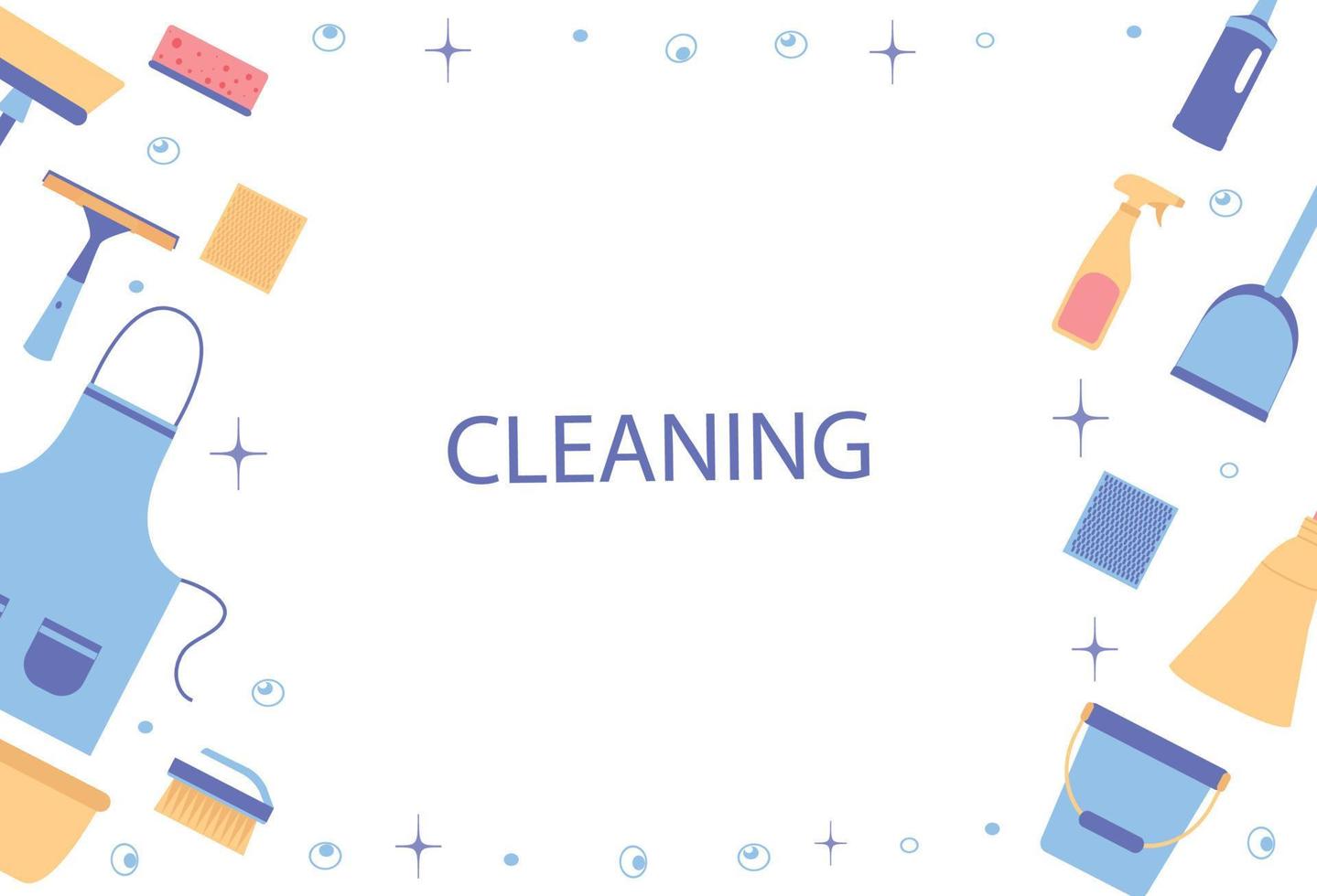 Background of cleaning equipment. Vector illustration