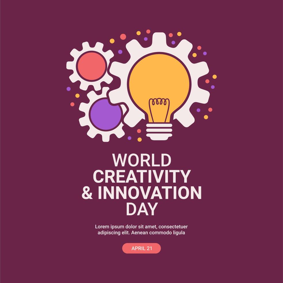 world creativity and innovation day background template vector stock