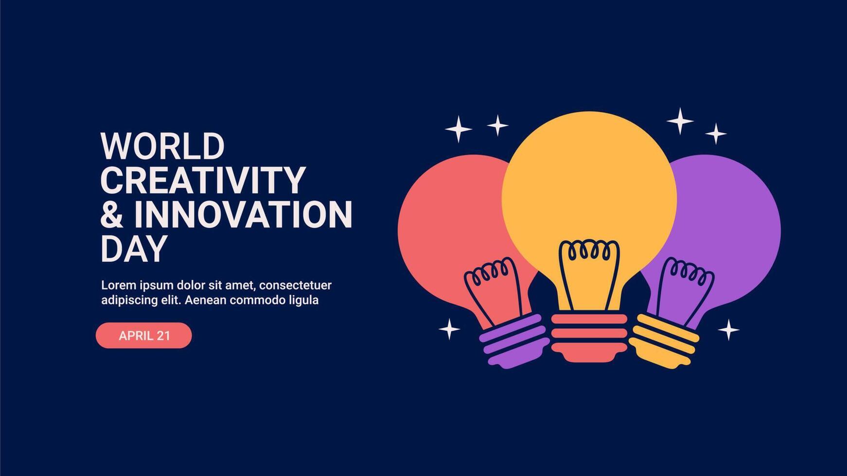 world creativity and innovation day background template vector stock