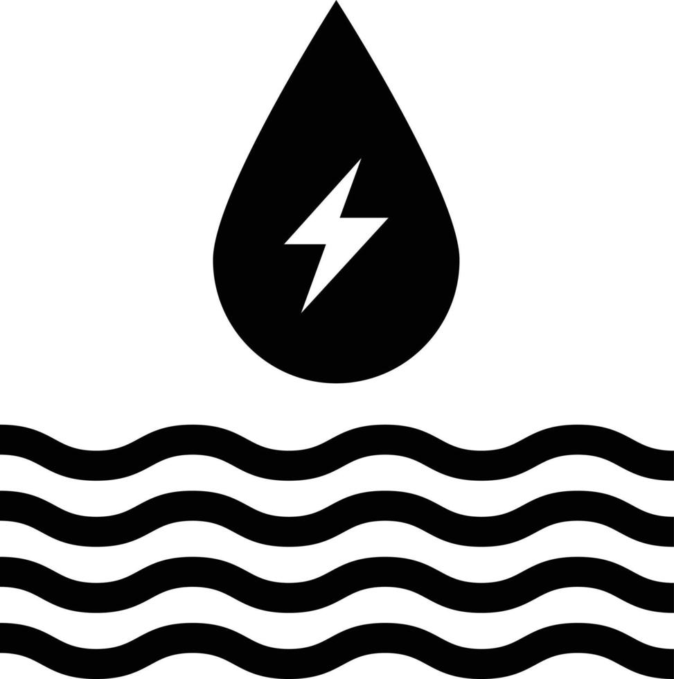 Ilustración de diseño de icono de vector de energía de agua