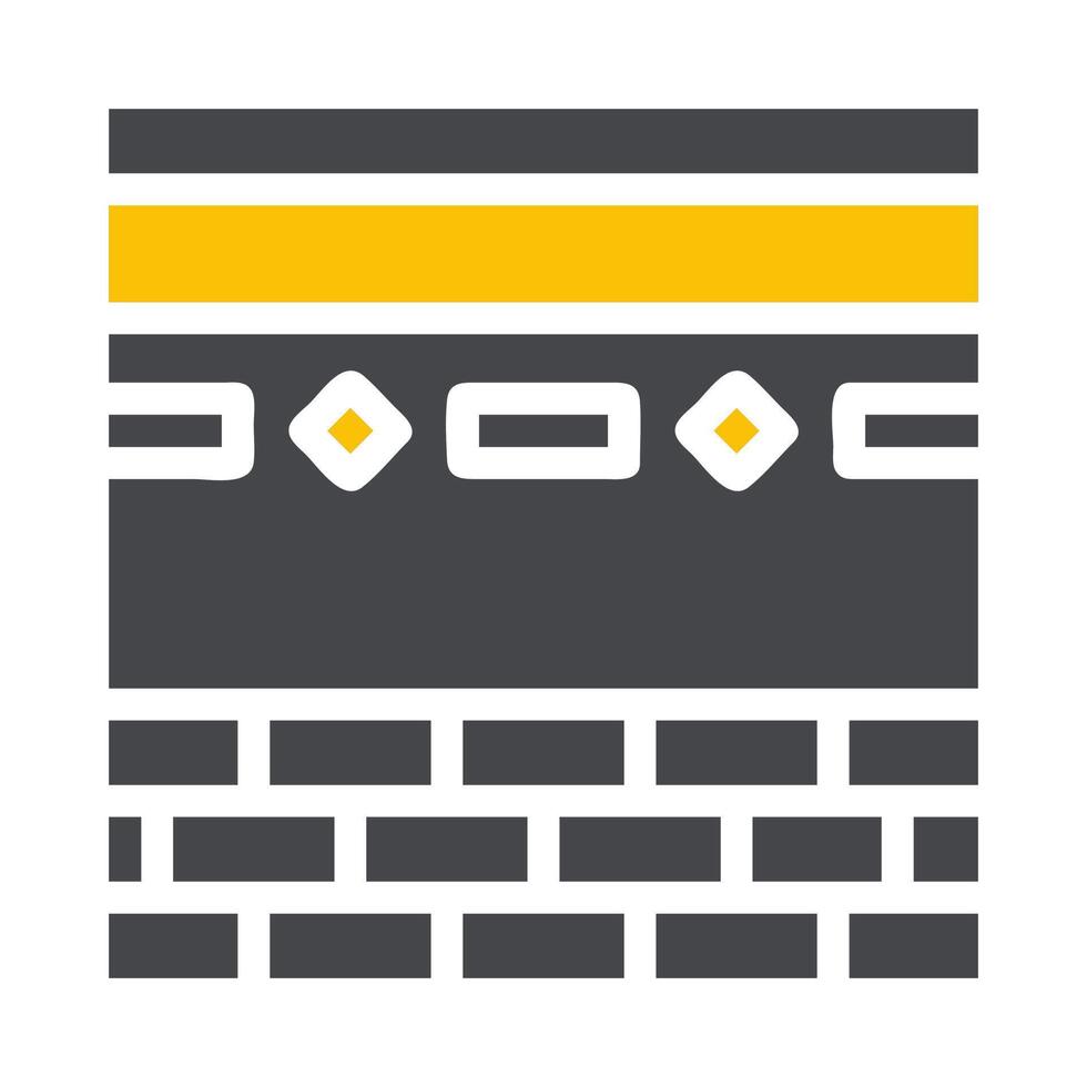 kaaba icon solid grey yellow style ramadan illustration vector element and symbol perfect.