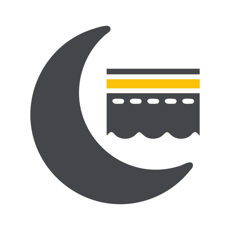 kaaba icon solid grey yellow style ramadan illustration vector element and symbol perfect.