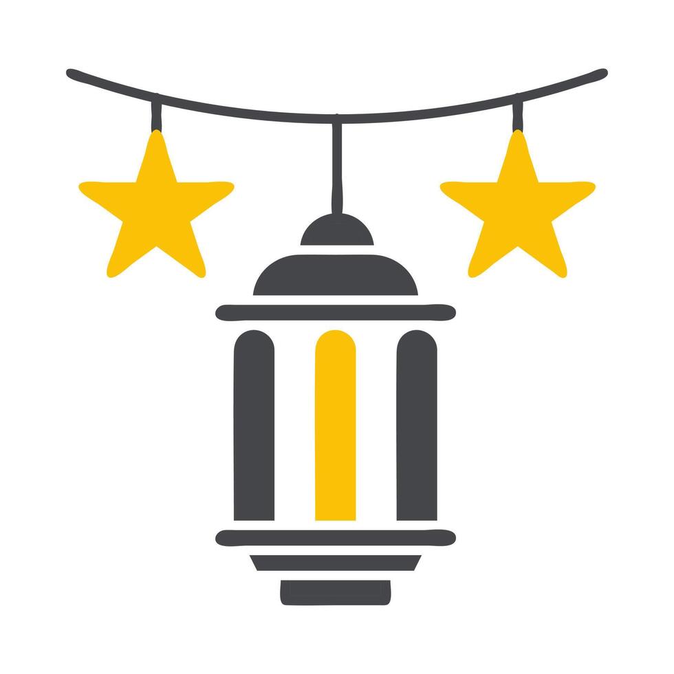decoration icon solid grey yellow style ramadan illustration vector element and symbol perfect.