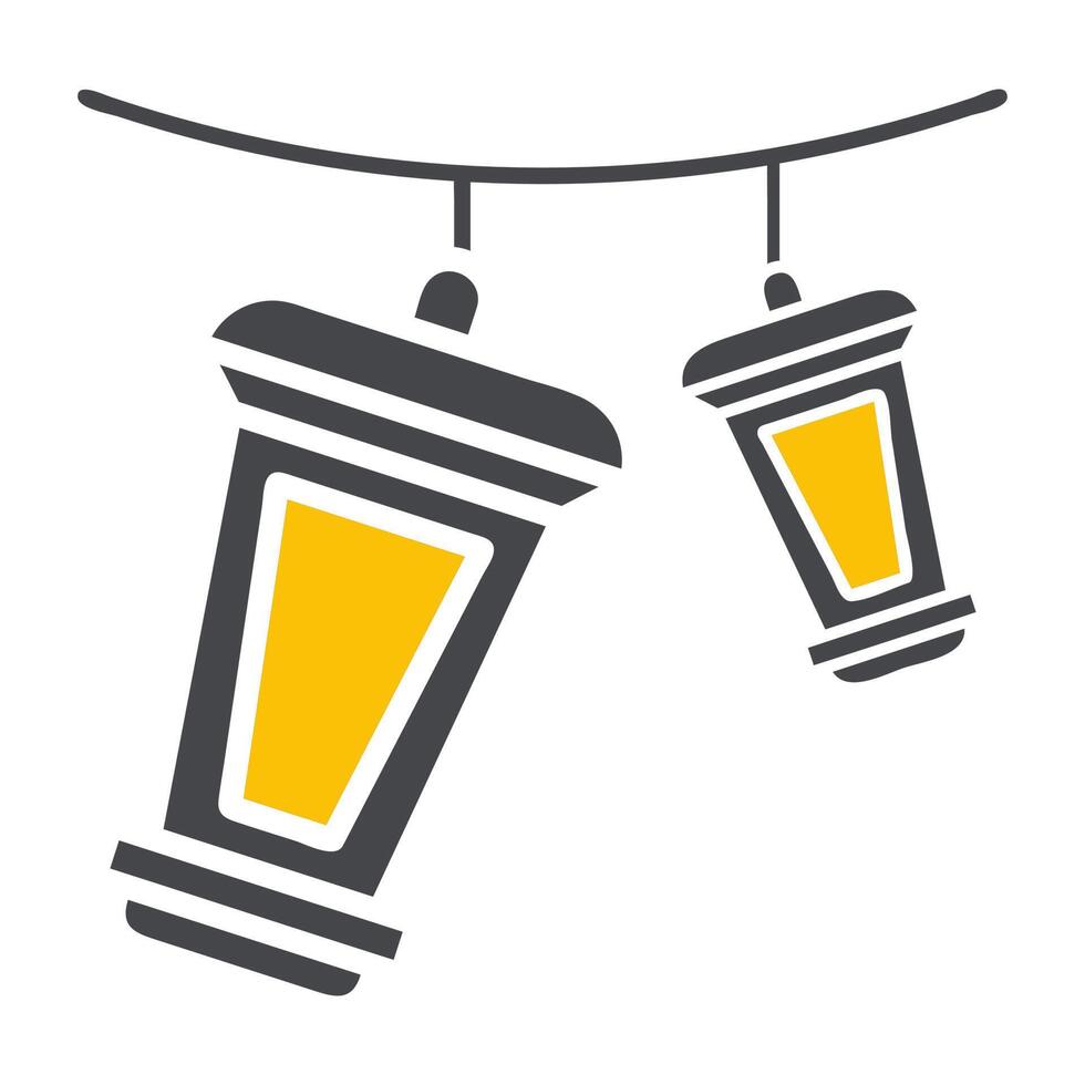 decoration icon solid grey yellow style ramadan illustration vector element and symbol perfect.
