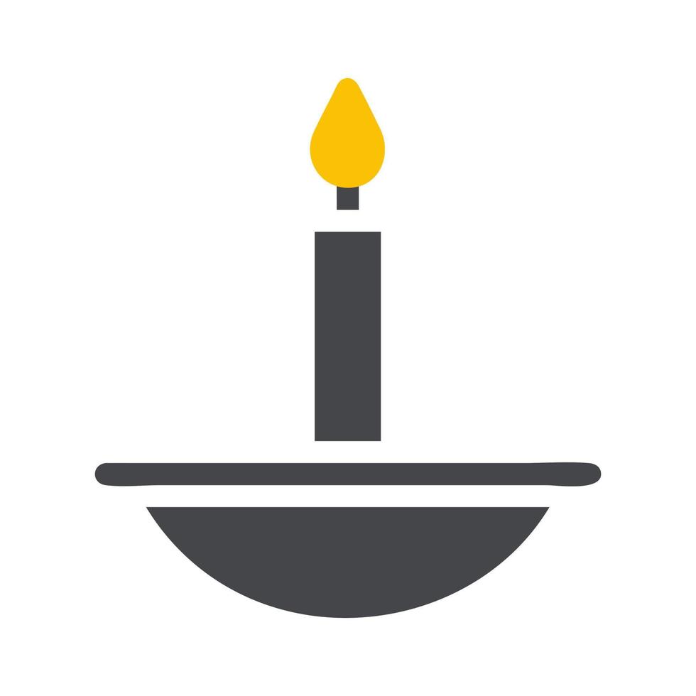 candle icon solid grey yellow style ramadan illustration vector element and symbol perfect.