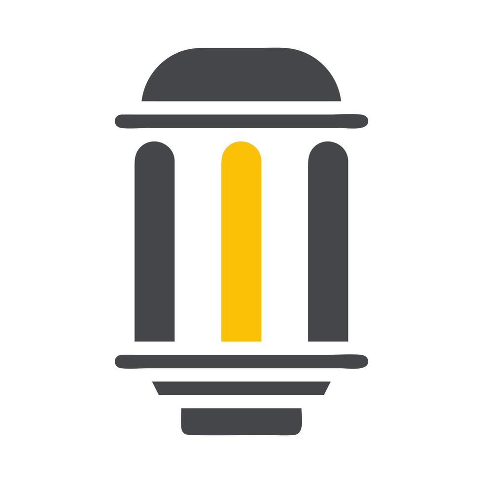 lantern icon solid grey yellow style ramadan illustration vector element and symbol perfect.